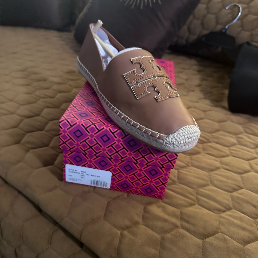 Tory Burch Tan Espadrille Slip-Ons